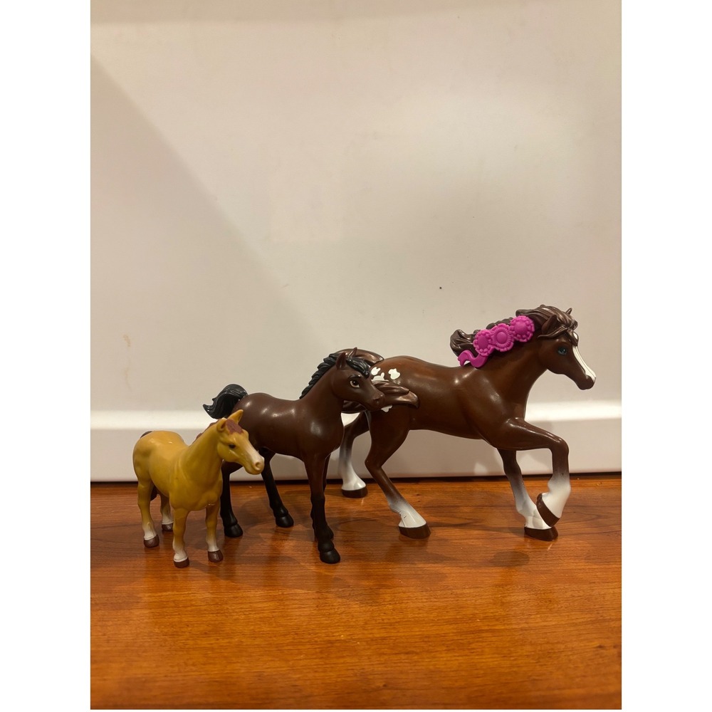 Tree House Kids & DreamWorks Spirit Riding Free Horse Figure Lot of 3 Brown Tan
